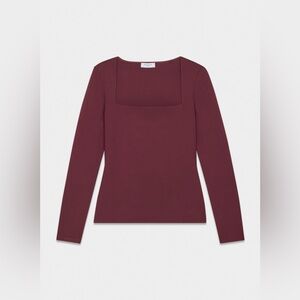Aritzia babaton burgundy calla long sleeve sz m medium new